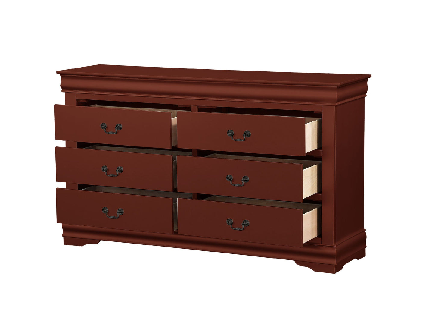 Louis Philippe 6 Drawer Dresser in Cherry - Divine Heart L.A.