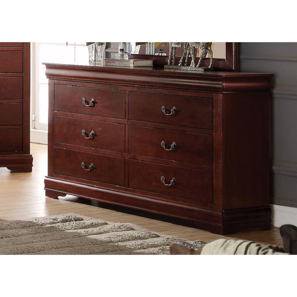 Louis Philippe 6 Drawer Dresser in Cherry - Divine Heart L.A.