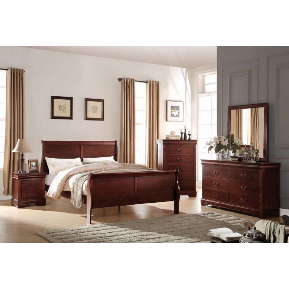 Louis Philippe Full Size Bed in Cherry - Divine Heart L.A.