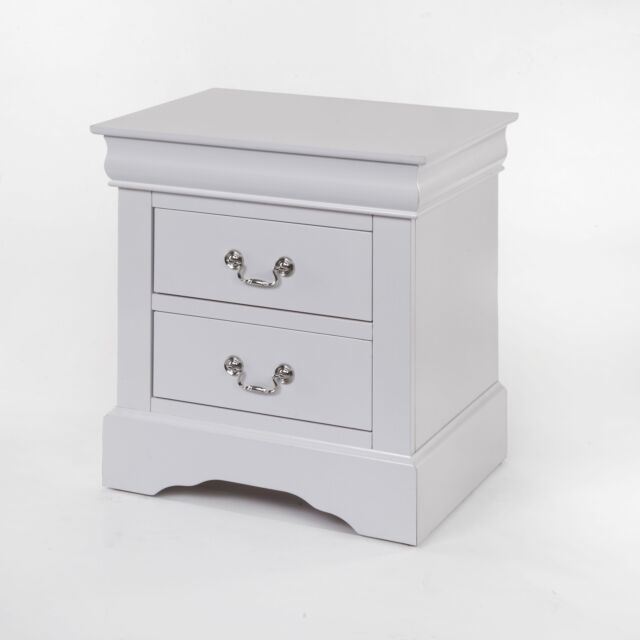 Louis Philippe III Nightstand in White - Divine Heart L.A.