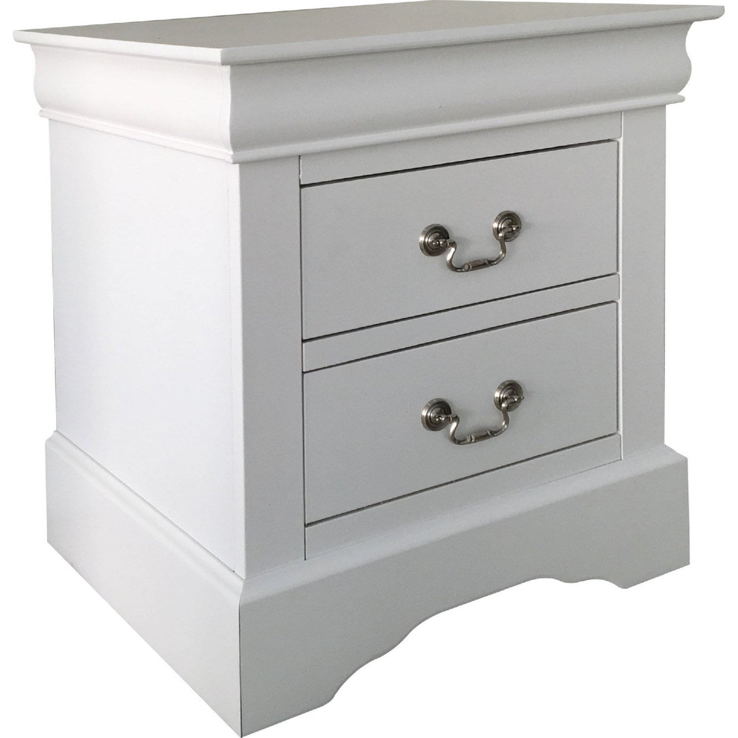 Louis Philippe III Nightstand in White - Divine Heart L.A.