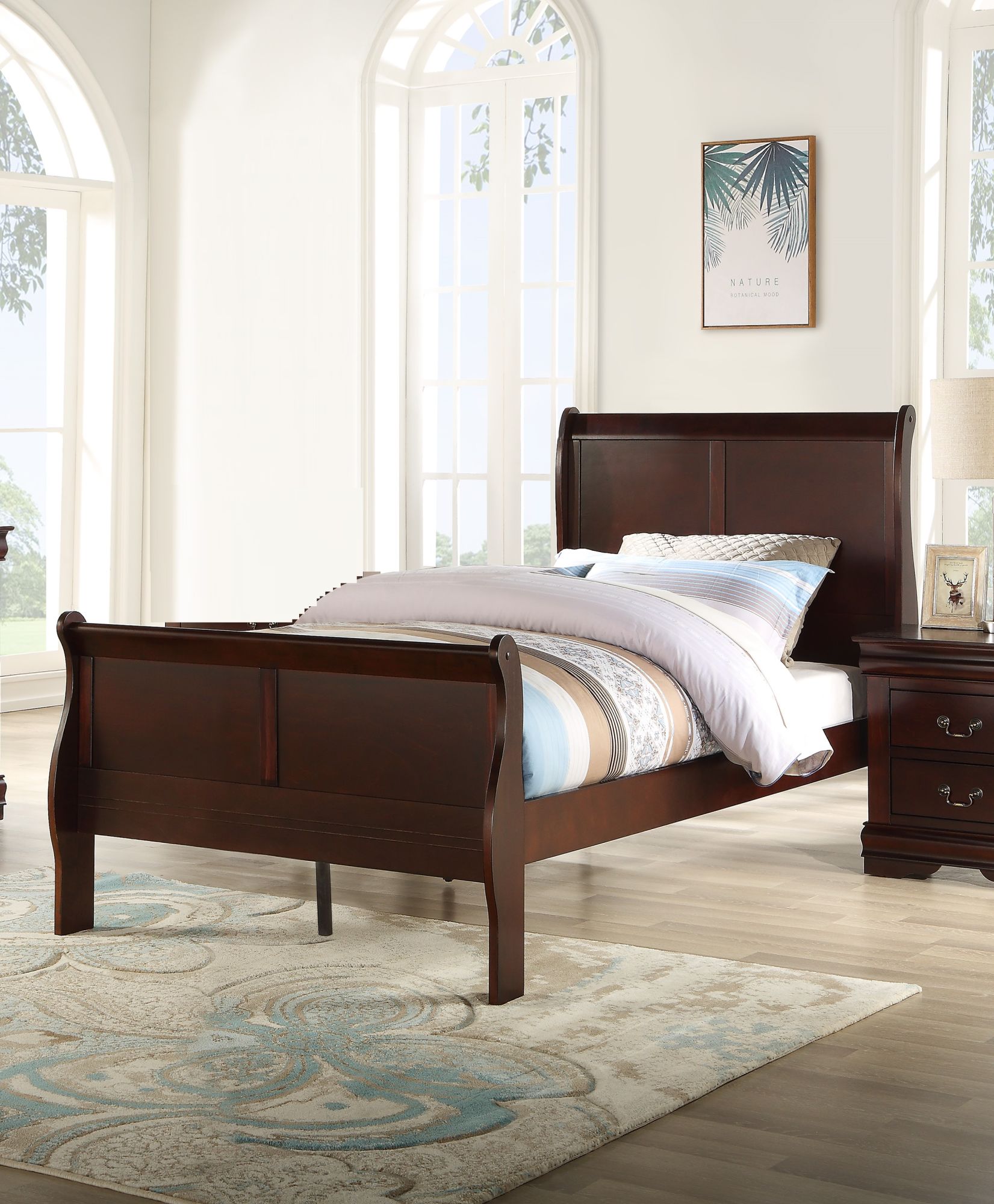 Louis Phillippe Twin Sleigh Bed - Divine Heart L.A.