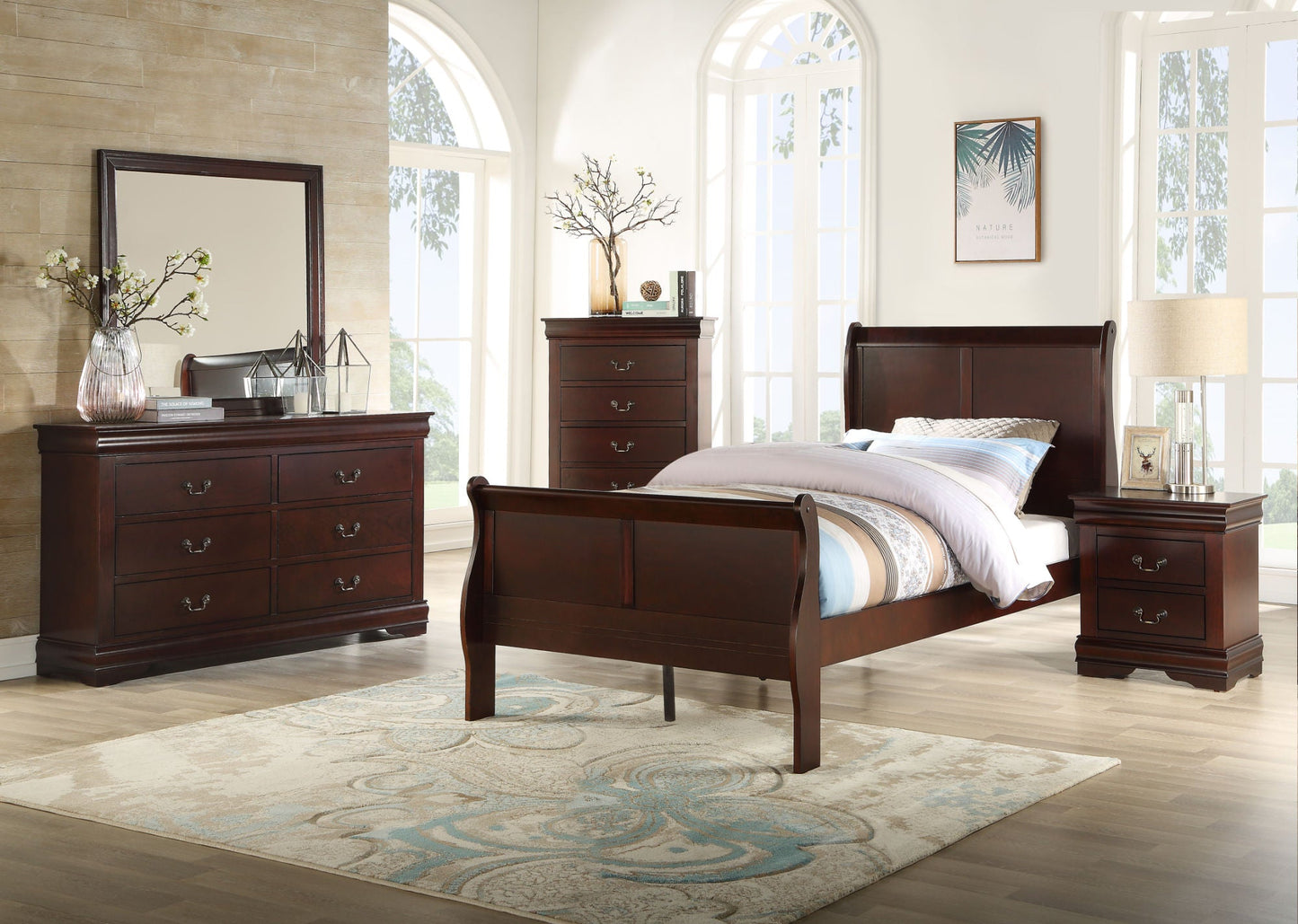 Louis Phillippe Twin Sleigh Bed - Divine Heart L.A.