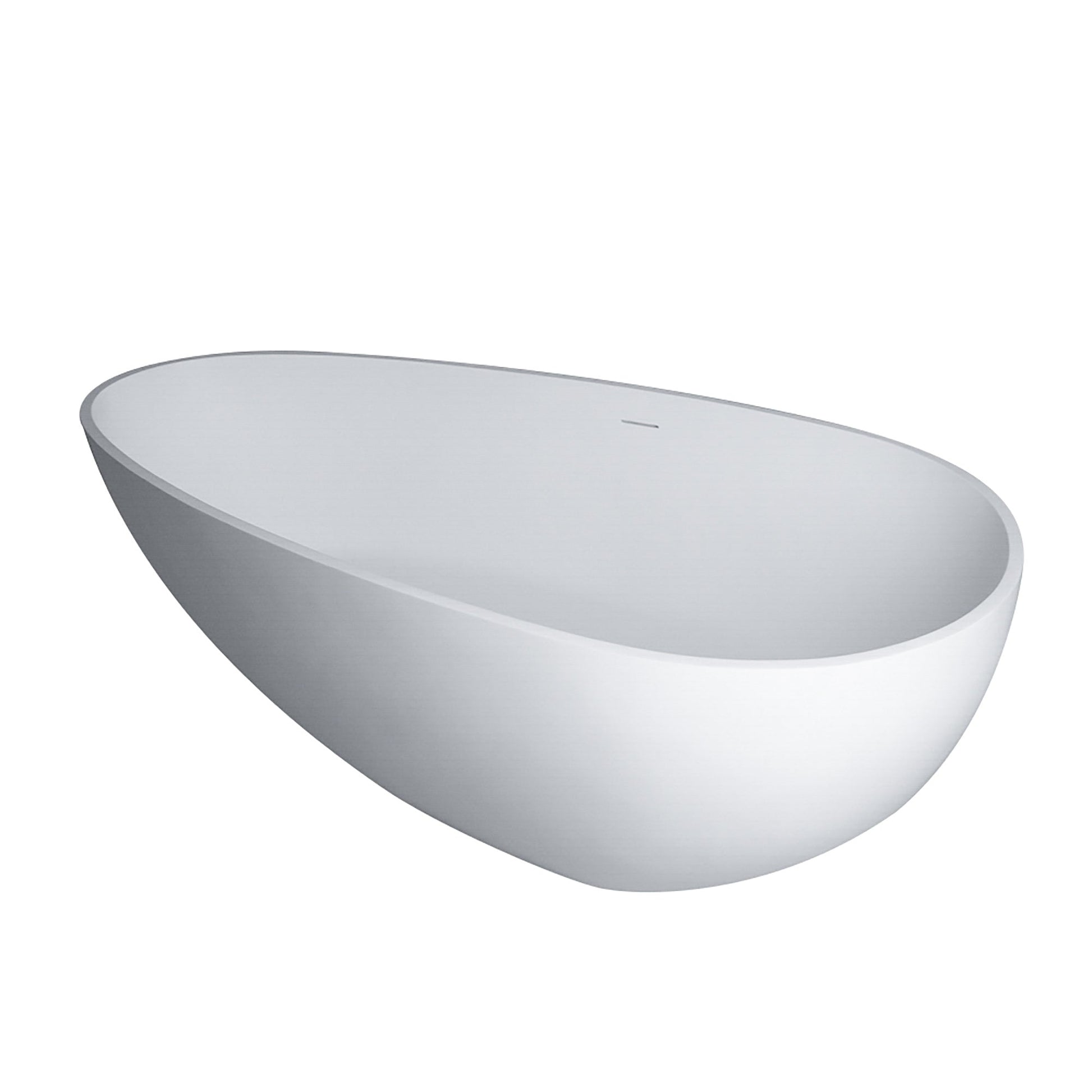 Luxury Handcrafted Stone Resin Freestanding Soaking Bathtub with Overflow in Matte White, cUPC Certified - 24S02 - 67MW - Divine Heart L.A.