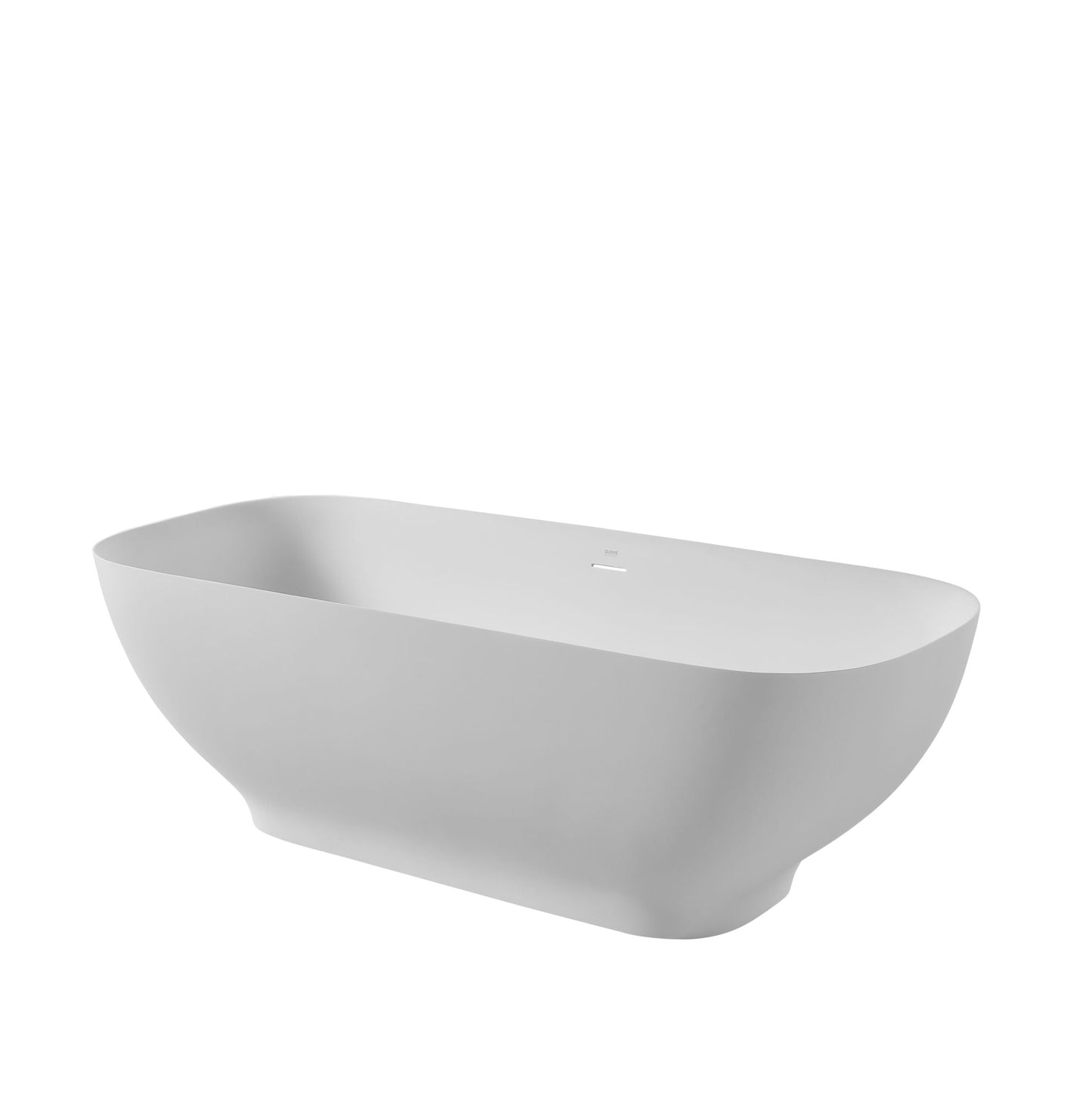 Luxury Solid Surface Freestanding Soaking Bathtub with Overflow and Drain in Matte White, cUPC Certified - 67*29.5 22S04-67-2 - Divine Heart L.A.