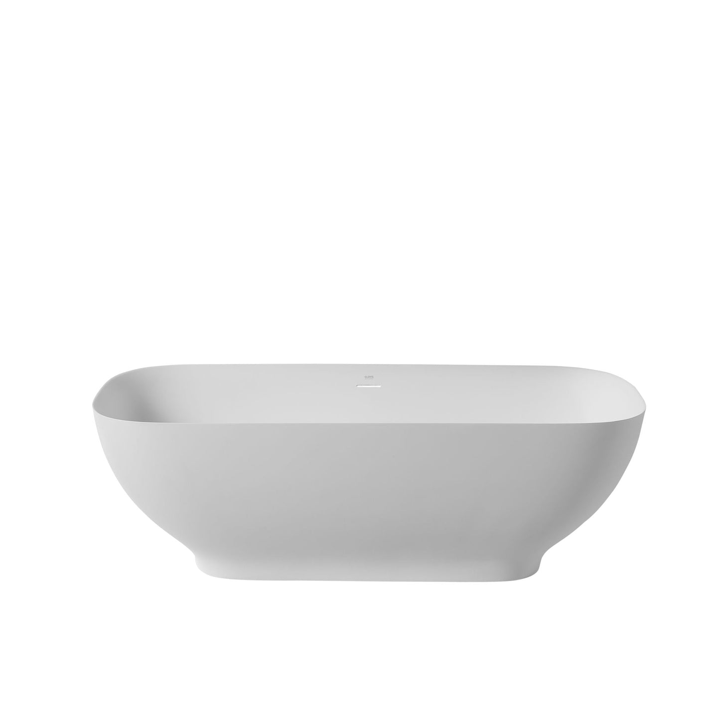 Luxury Solid Surface Freestanding Soaking Bathtub with Overflow and Drain in Matte White, cUPC Certified - 67*29.5 22S04-67-2 - Divine Heart L.A.