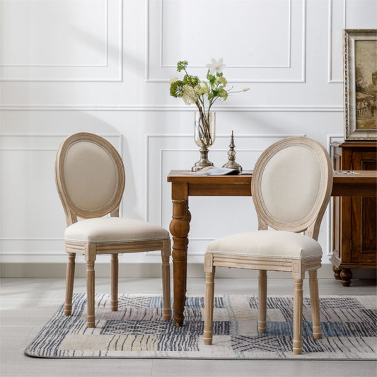 Marie Upholstered Oval Back Dining Chair Set of 2 - Divine Heart L.A.