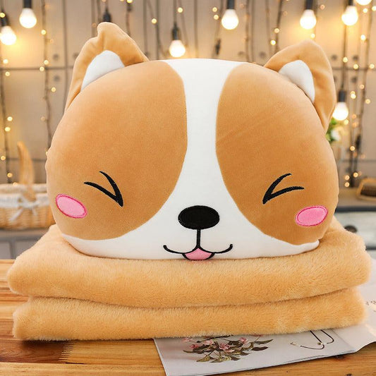 Markie the Shiba Inu Puppy Throw Pillow or Matching Blanket - Divine Heart L.A.