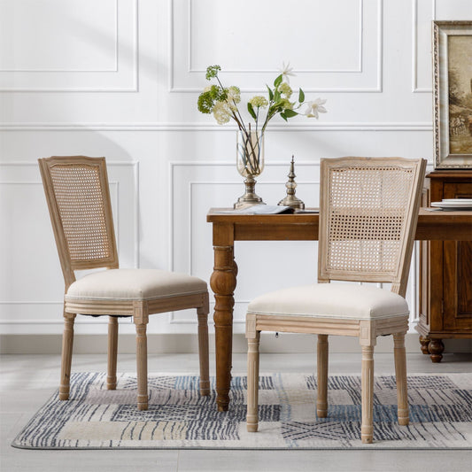 Marseille II Rattan Back Dining Chair Set of 2 - Divine Heart L.A.