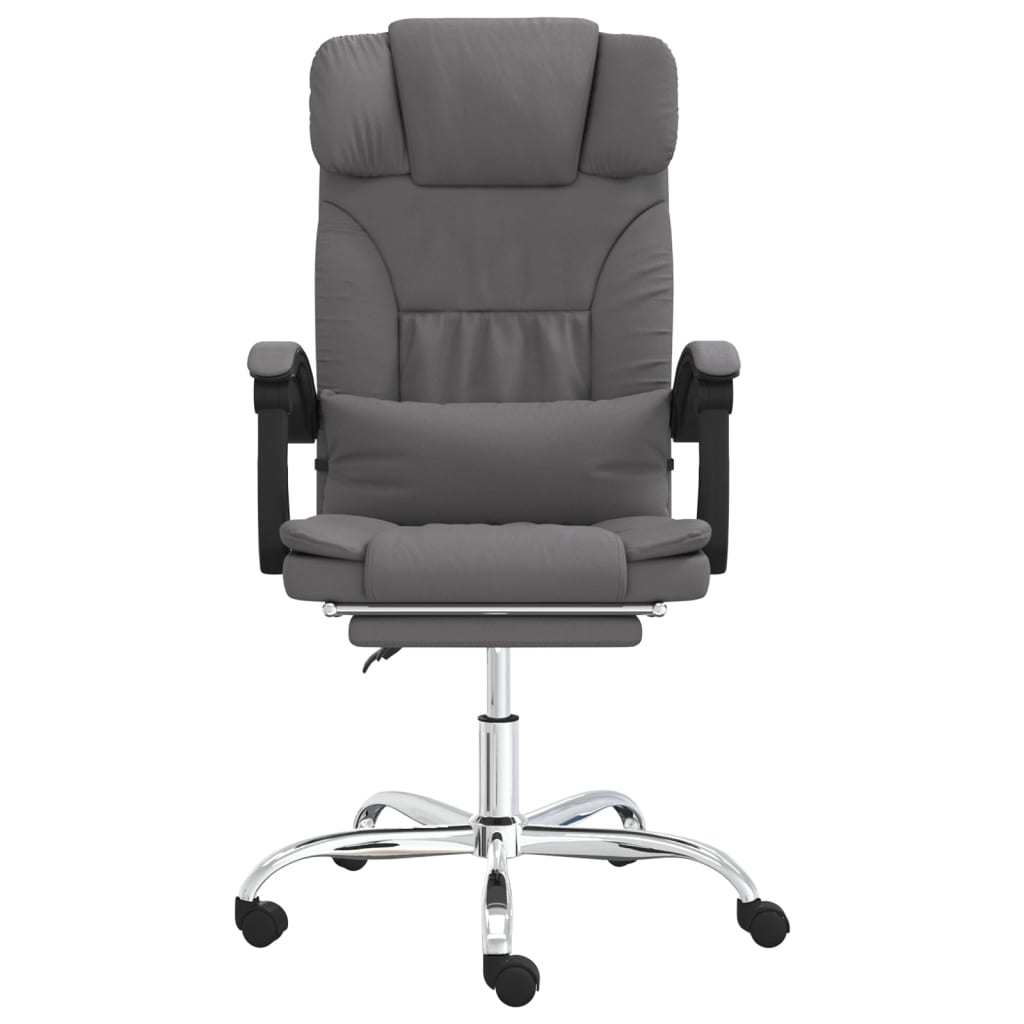 Massage Reclining Office Chair Gray Faux Leather - Divine Heart L.A.