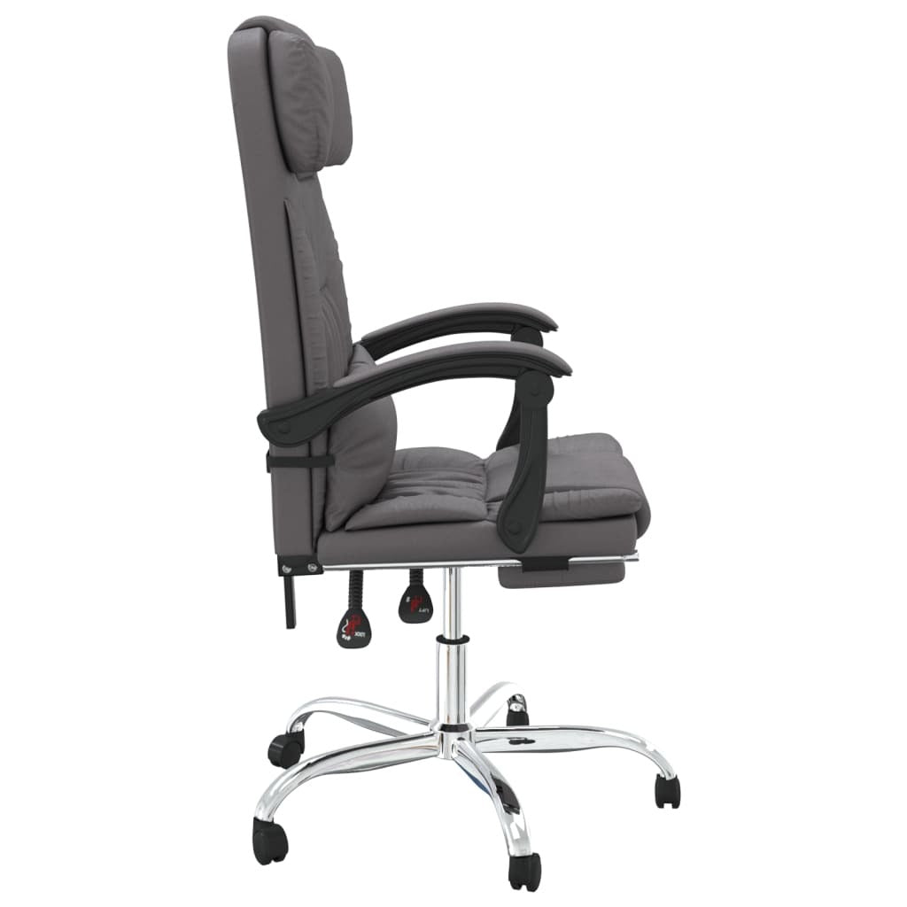 Massage Reclining Office Chair Gray Faux Leather - Divine Heart L.A.