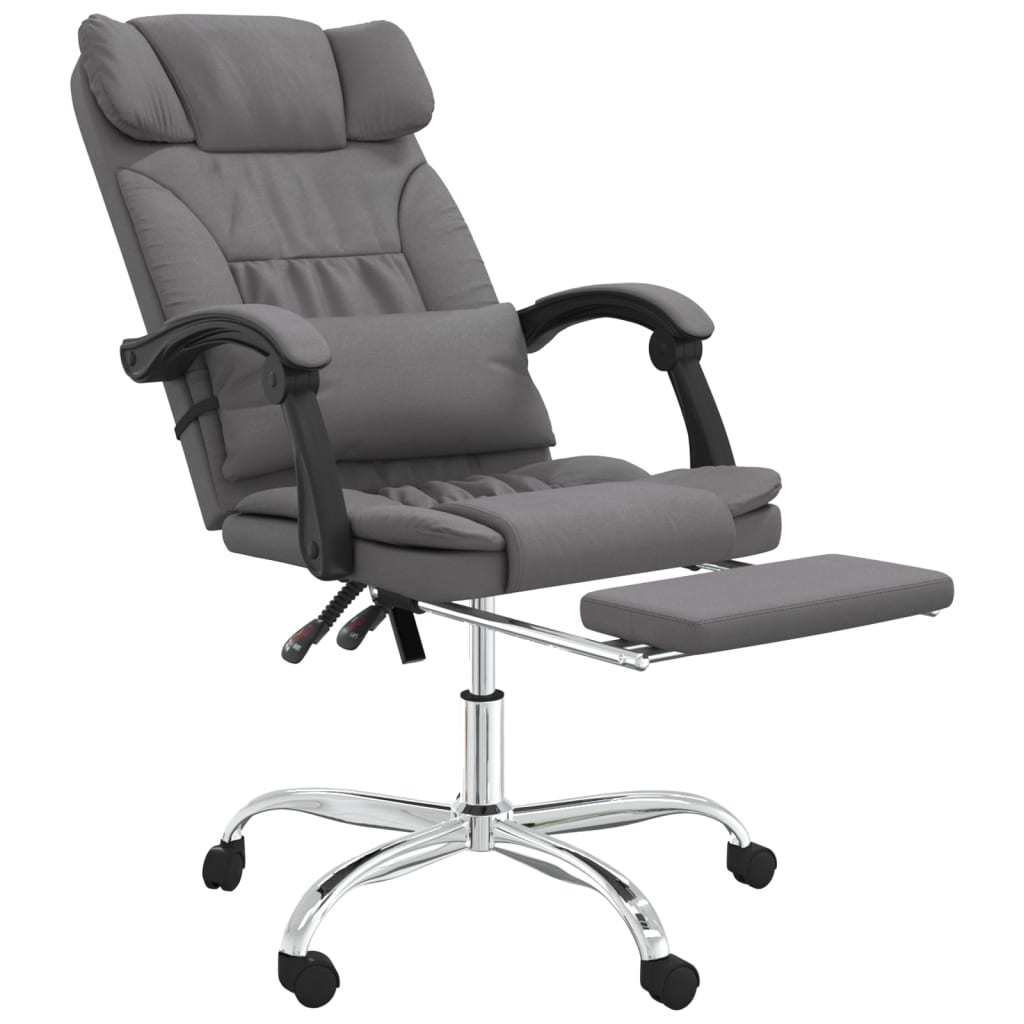 Massage Reclining Office Chair Gray Faux Leather - Divine Heart L.A.