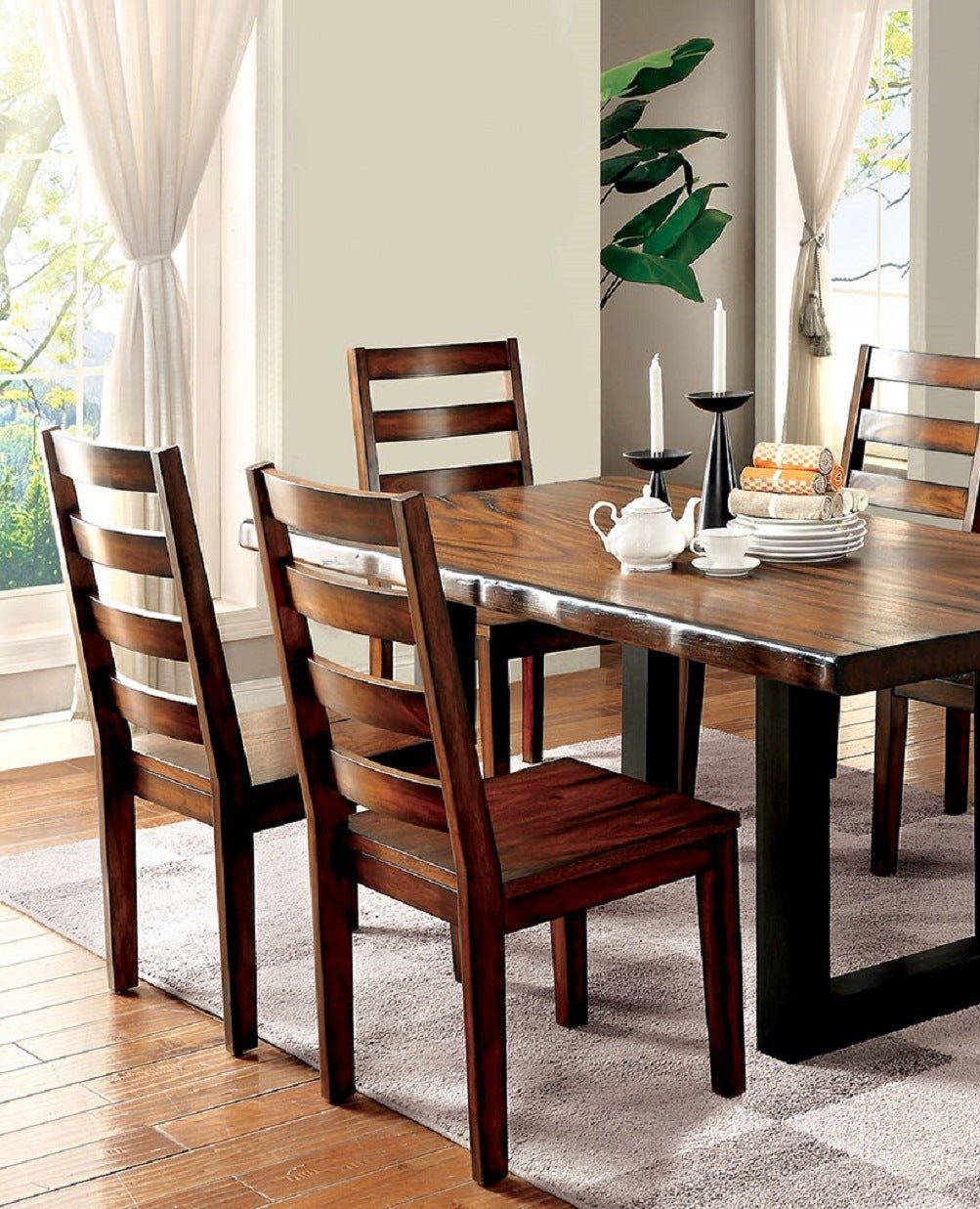 Merrill & Co. Dining Chair Set with Tobacco Oak Finish - Divine Heart L.A.