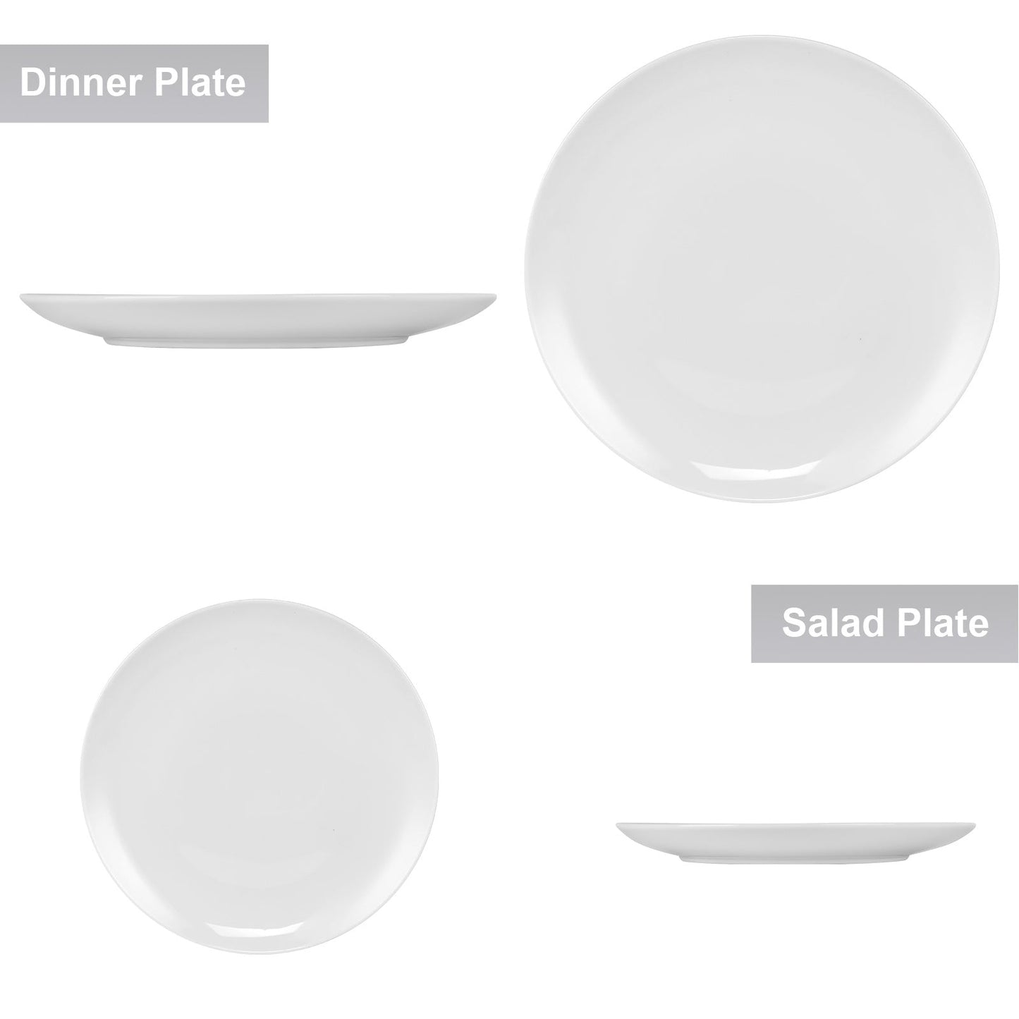 Miibox White Dinnerware Set,20-Piece Service For 4,with Dinner Plates,Salad Plate,Bowls,Mugs and Teaspoons,Porcelain Durable for Christmas,Halloween, Wedding,Banquet - Divine Heart L.A.