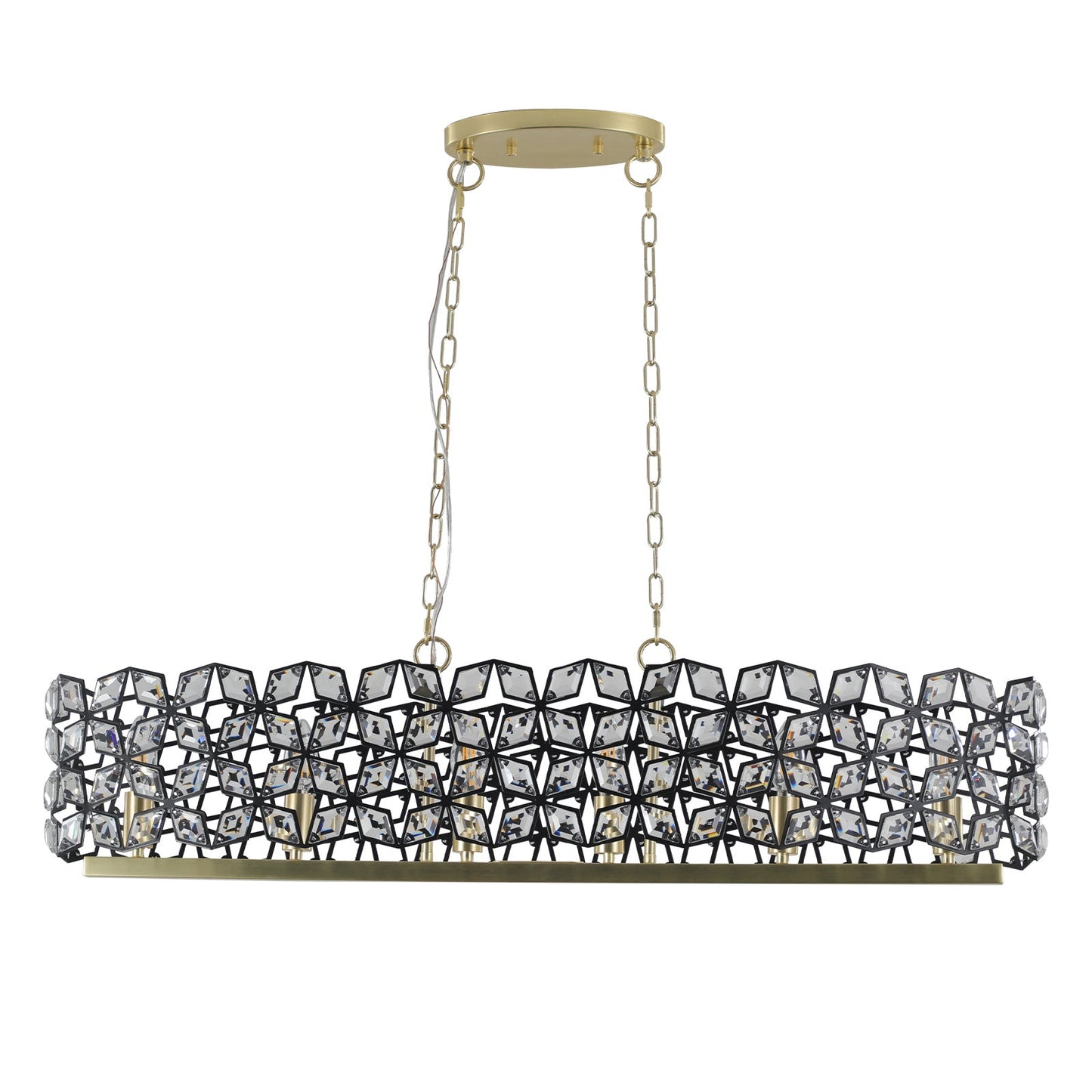 Modern Champagne Gold Oval Crystal ceiling chandelier Luxury Home Decor Light Fixture - Divine Heart L.A.