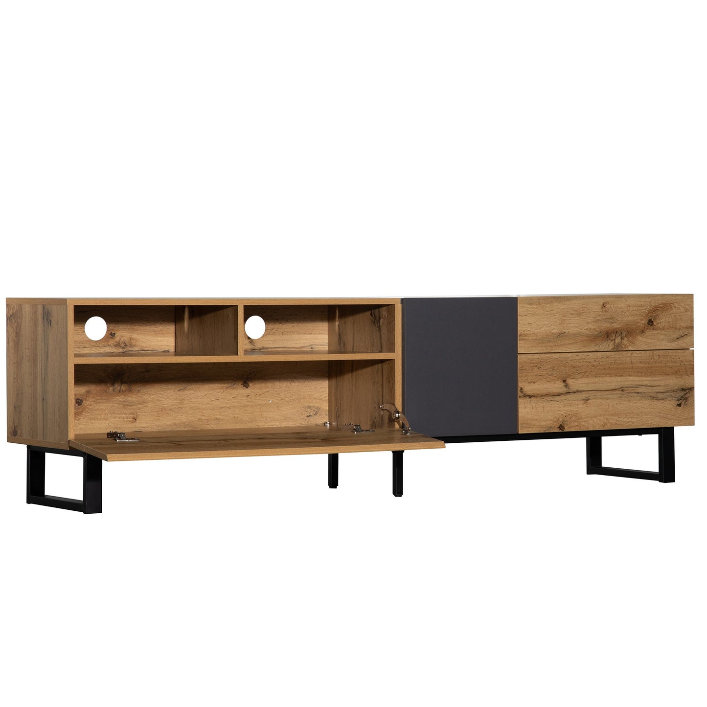 Modern TV Stand for 80'' TV with Double Storage Space - Divine Heart L.A.