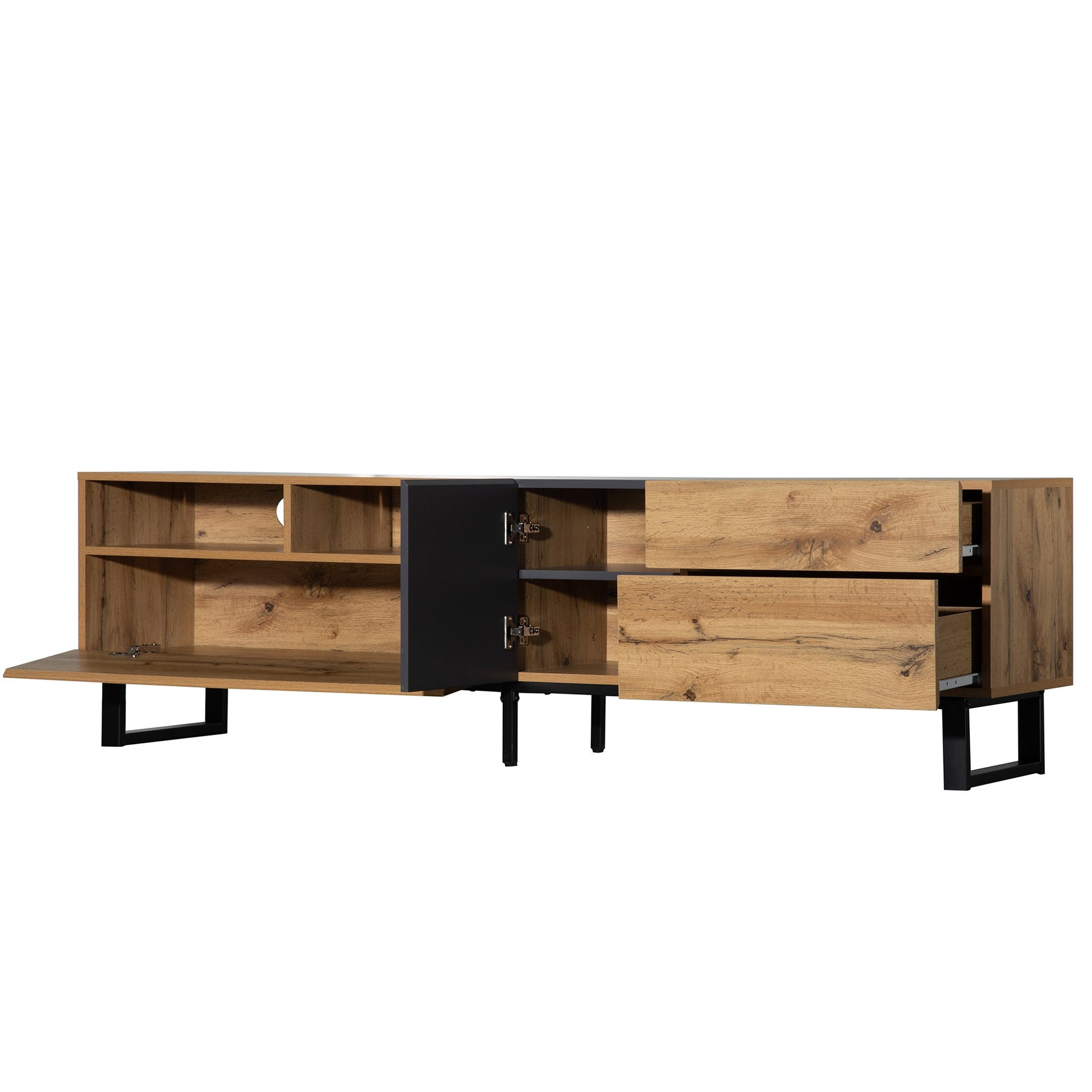 Modern TV Stand for 80'' TV with Double Storage Space - Divine Heart L.A.