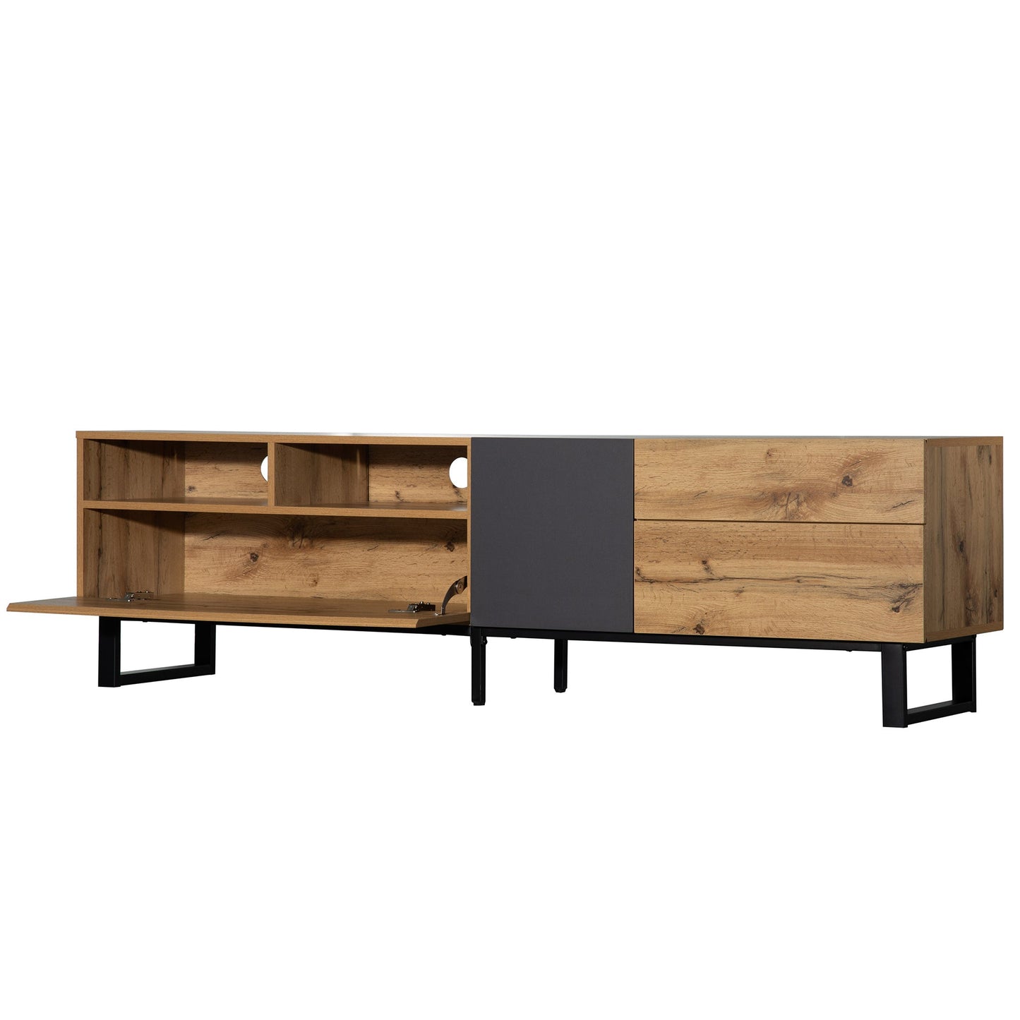 Modern TV Stand for 80'' TV with Double Storage Space - Divine Heart L.A.