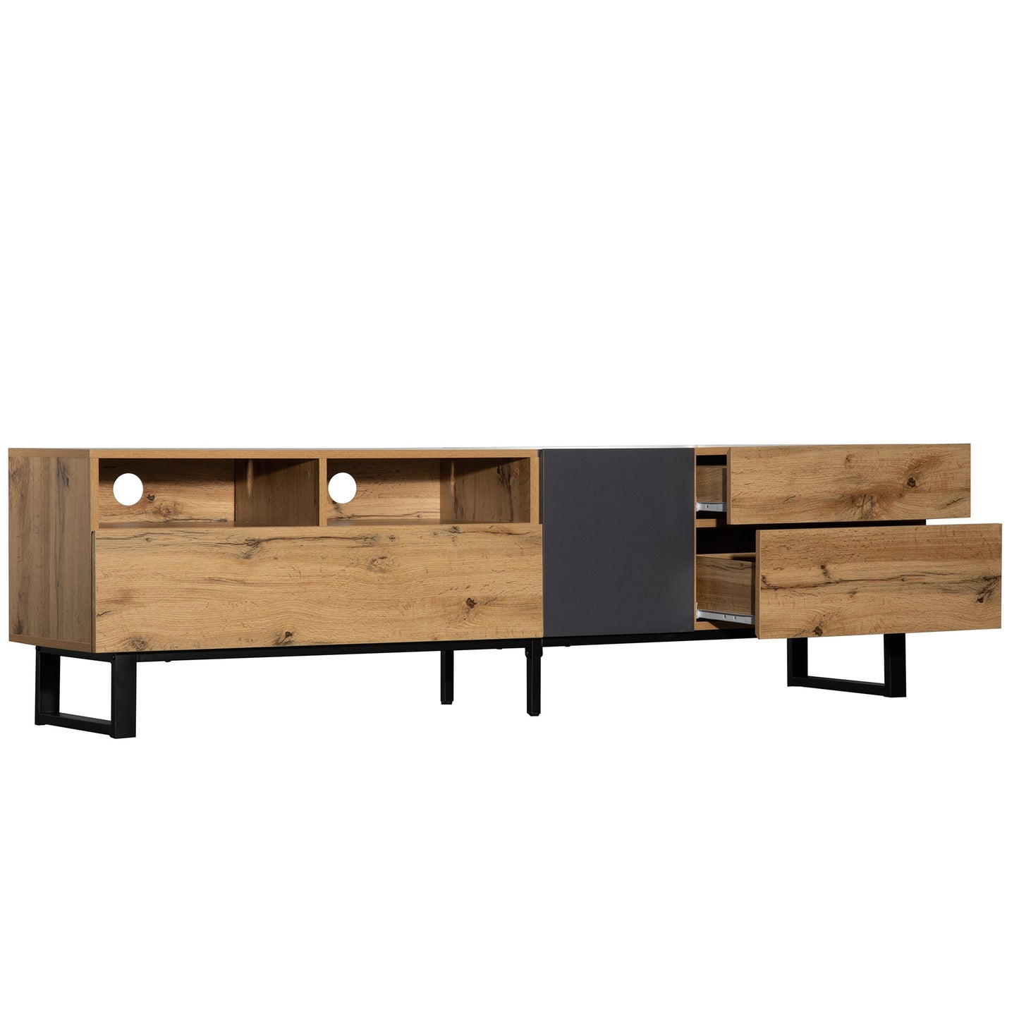 Modern TV Stand for 80'' TV with Double Storage Space - Divine Heart L.A.