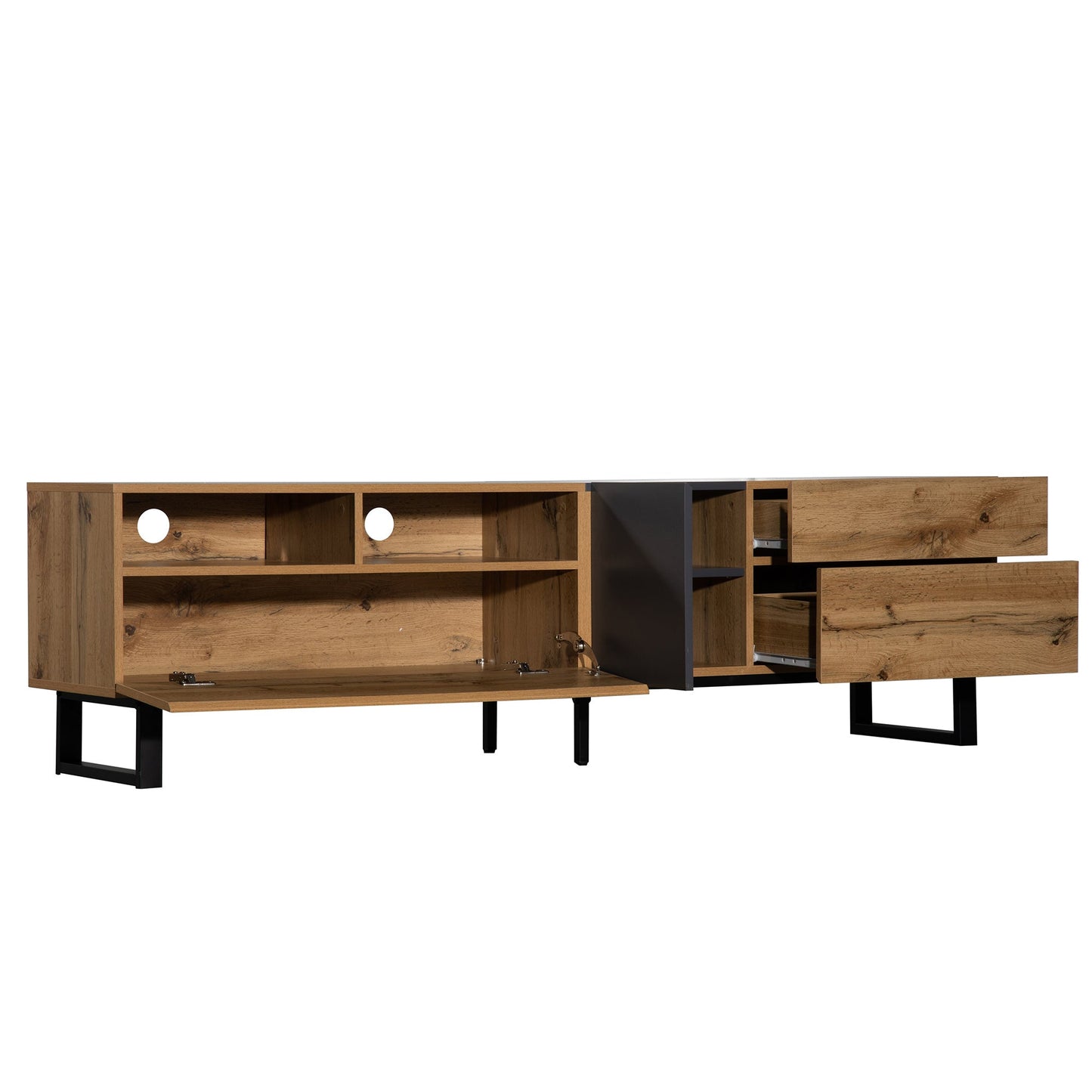 Modern TV Stand for 80'' TV with Double Storage Space - Divine Heart L.A.