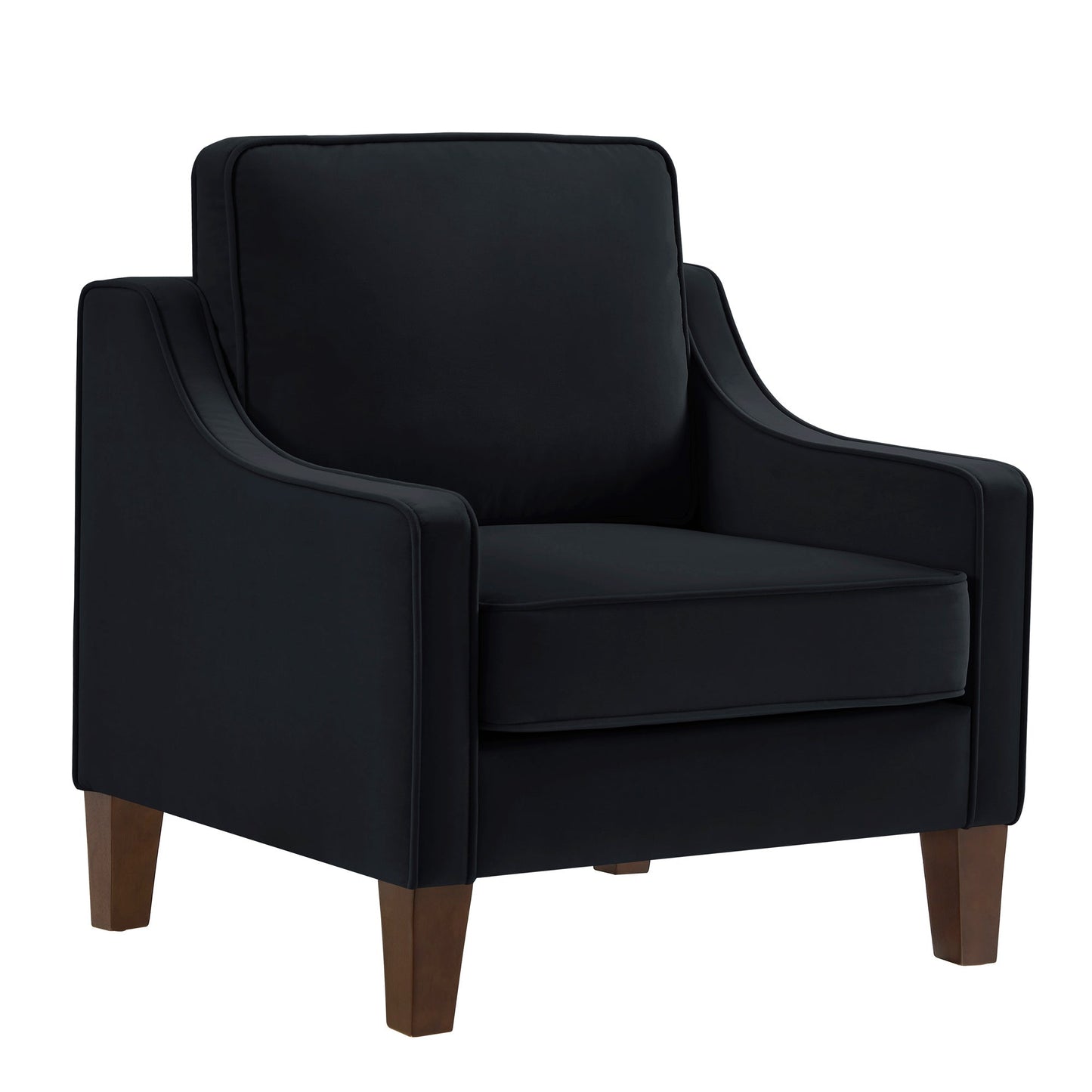 Modern Upholstered Armchair with Wooden Legs - Divine Heart L.A.