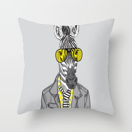 Mr Zebra Geometric Throw Pillow - Divine Heart L.A.