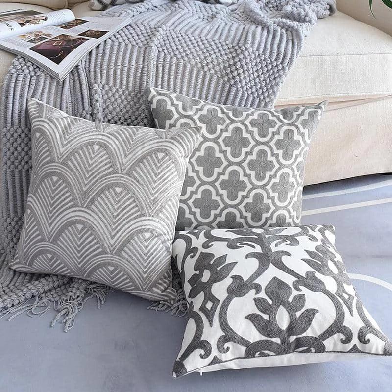 On The Grey English Textured Throw Pillow Cover - Divine Heart L.A.