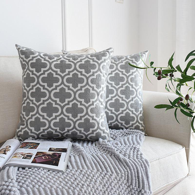 On The Grey English Textured Throw Pillow Cover - Divine Heart L.A.