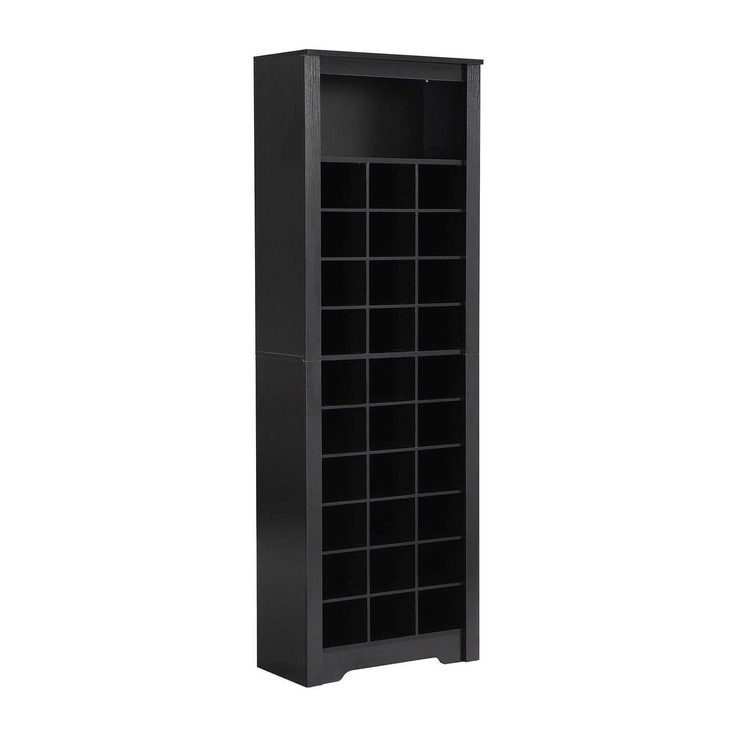 ON - TREND Stylish Design 30 Shoe Cubby Console, Contemporary Shoe Cabinet with Multiple Storage Capacity, Free Standing Tall Cabinet with Versatile Use for Hallway, Bedroom, Black - Divine Heart L.A.