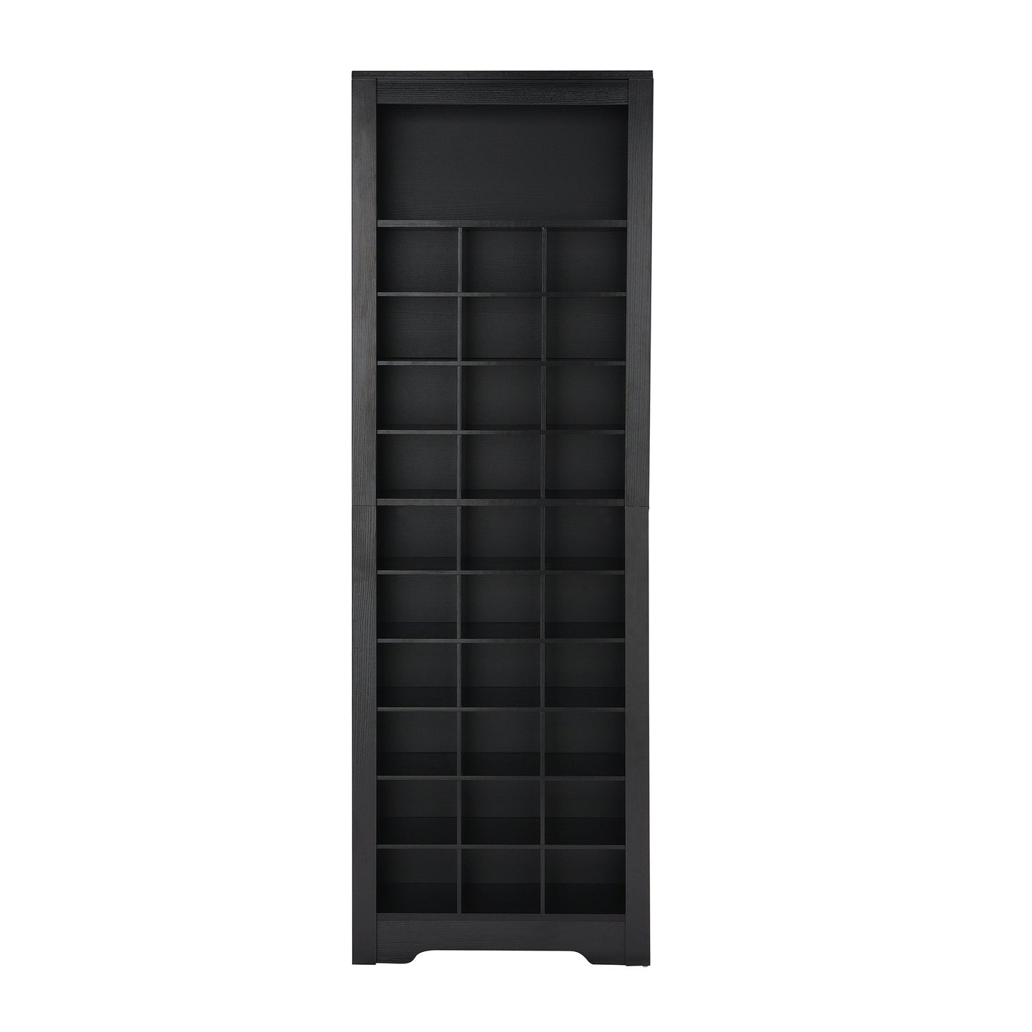 ON - TREND Stylish Design 30 Shoe Cubby Console, Contemporary Shoe Cabinet with Multiple Storage Capacity, Free Standing Tall Cabinet with Versatile Use for Hallway, Bedroom, Black - Divine Heart L.A.