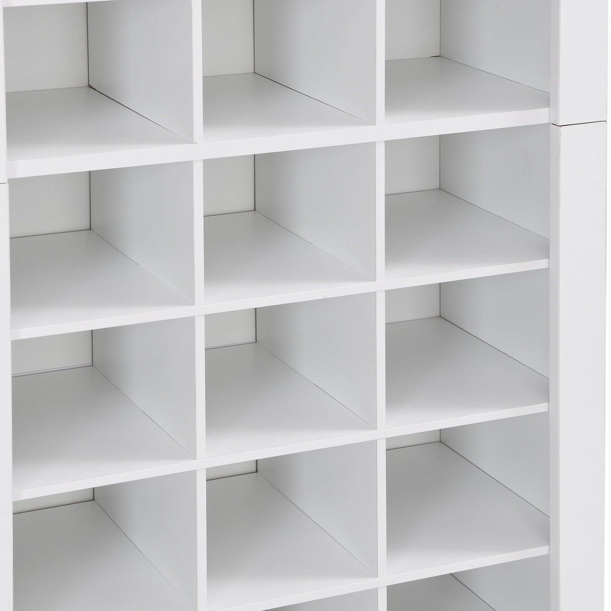 ON - TREND Stylish Design 30 Shoe Cubby Console, Contemporary Shoe Cabinet with Multiple Storage Capacity, Free Standing Tall Cabinet with Versatile Use for Hallway, Bedroom, White - Divine Heart L.A.