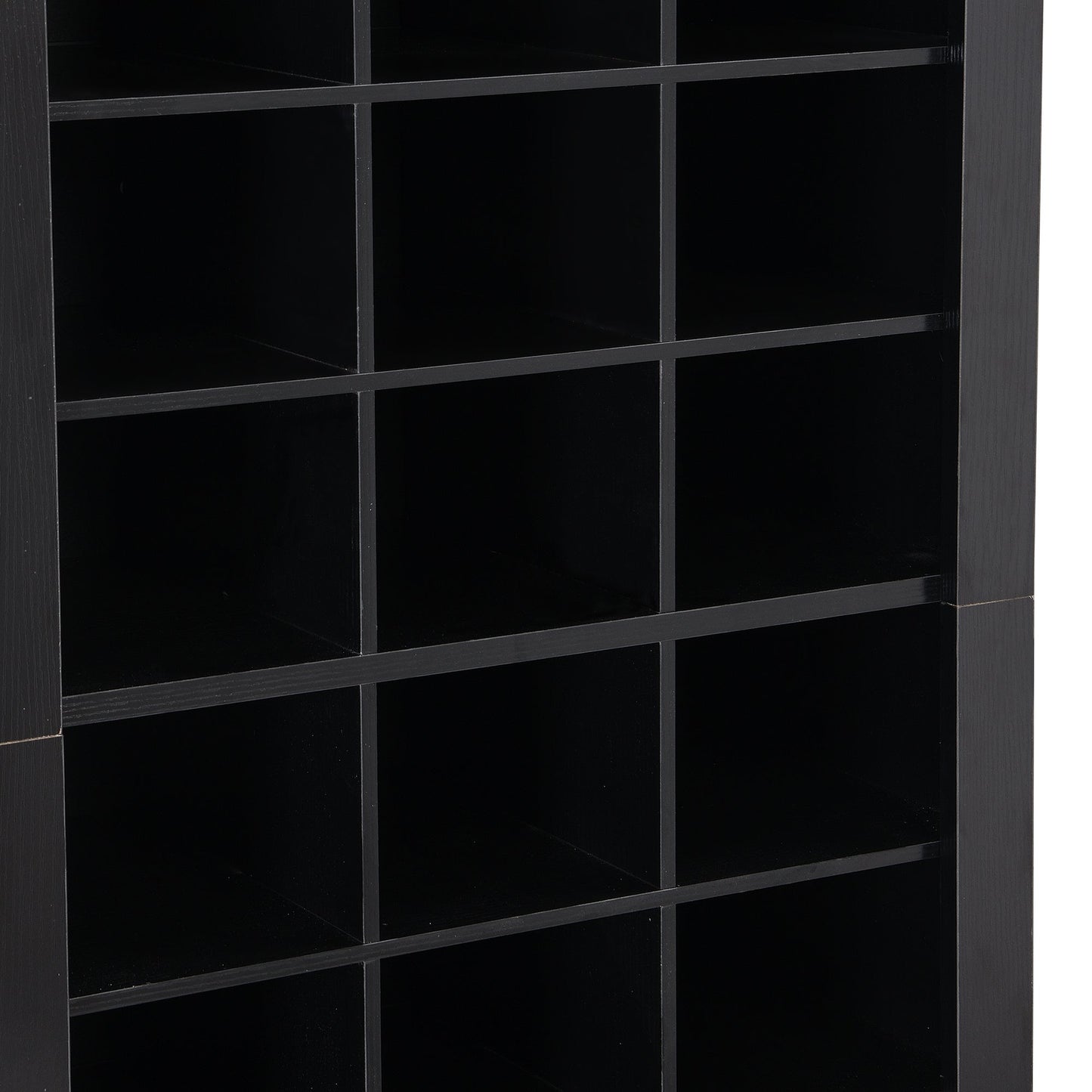 ON - TREND Stylish Design 30 Shoe Cubby Console, Contemporary Shoe Cabinet with Multiple Storage Capacity, Free Standing Tall Cabinet with Versatile Use for Hallway, Bedroom, Black - Divine Heart L.A.