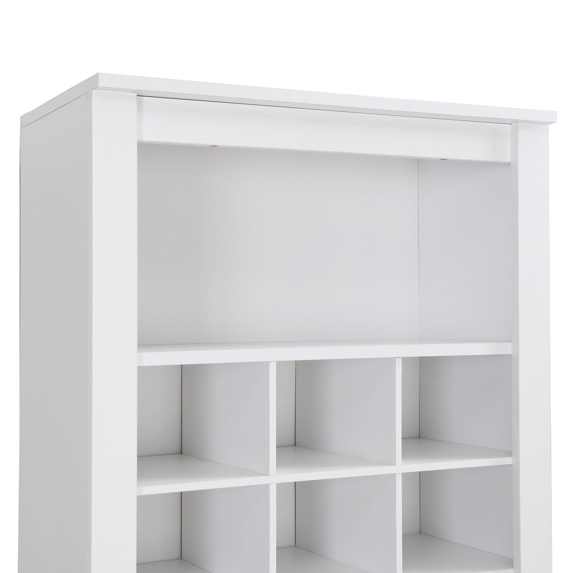 ON - TREND Stylish Design 30 Shoe Cubby Console, Contemporary Shoe Cabinet with Multiple Storage Capacity, Free Standing Tall Cabinet with Versatile Use for Hallway, Bedroom, White - Divine Heart L.A.