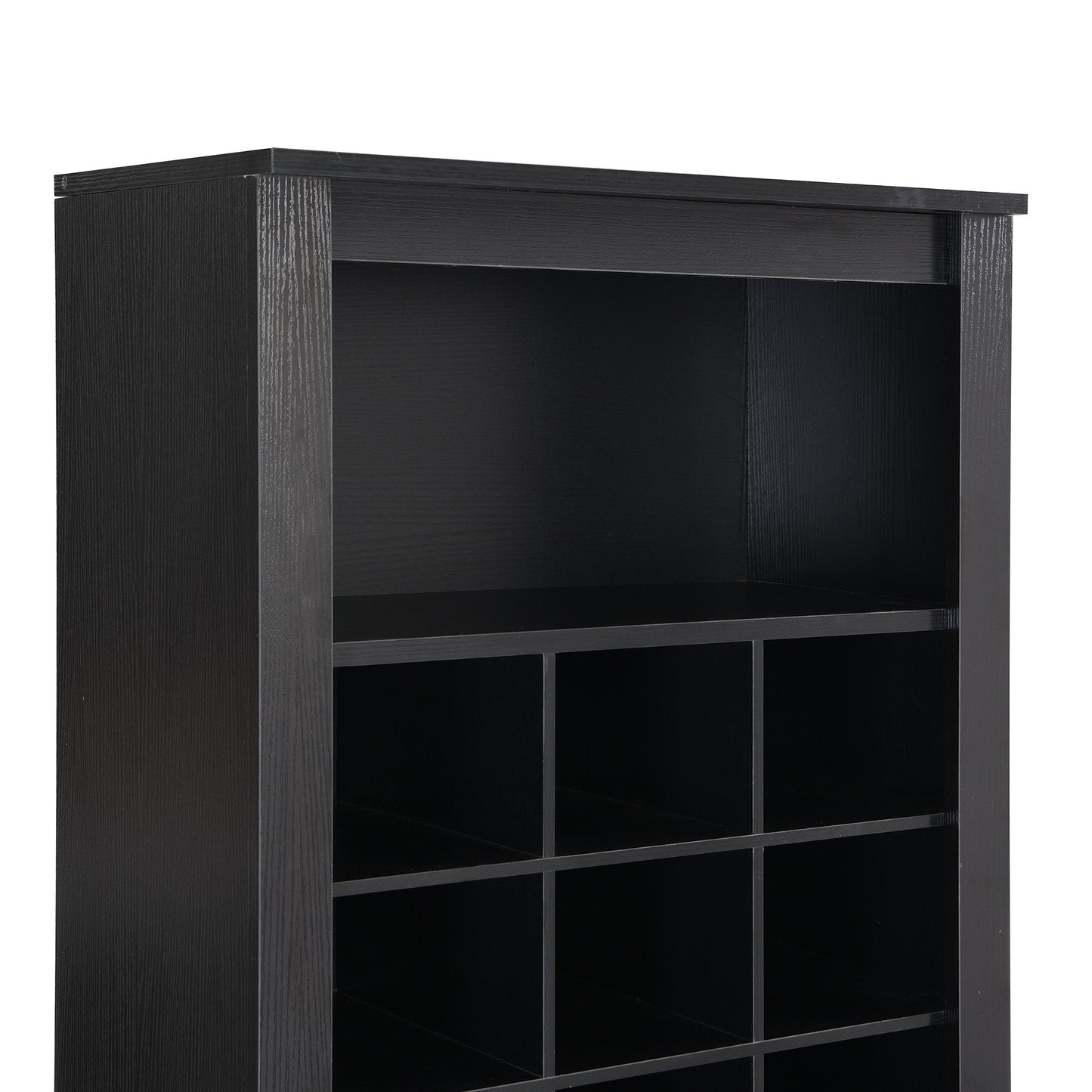 ON - TREND Stylish Design 30 Shoe Cubby Console, Contemporary Shoe Cabinet with Multiple Storage Capacity, Free Standing Tall Cabinet with Versatile Use for Hallway, Bedroom, Black - Divine Heart L.A.