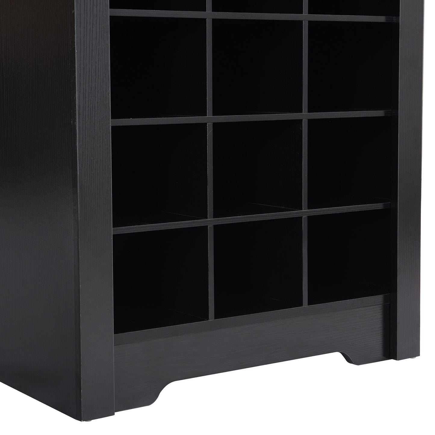 ON - TREND Stylish Design 30 Shoe Cubby Console, Contemporary Shoe Cabinet with Multiple Storage Capacity, Free Standing Tall Cabinet with Versatile Use for Hallway, Bedroom, Black - Divine Heart L.A.