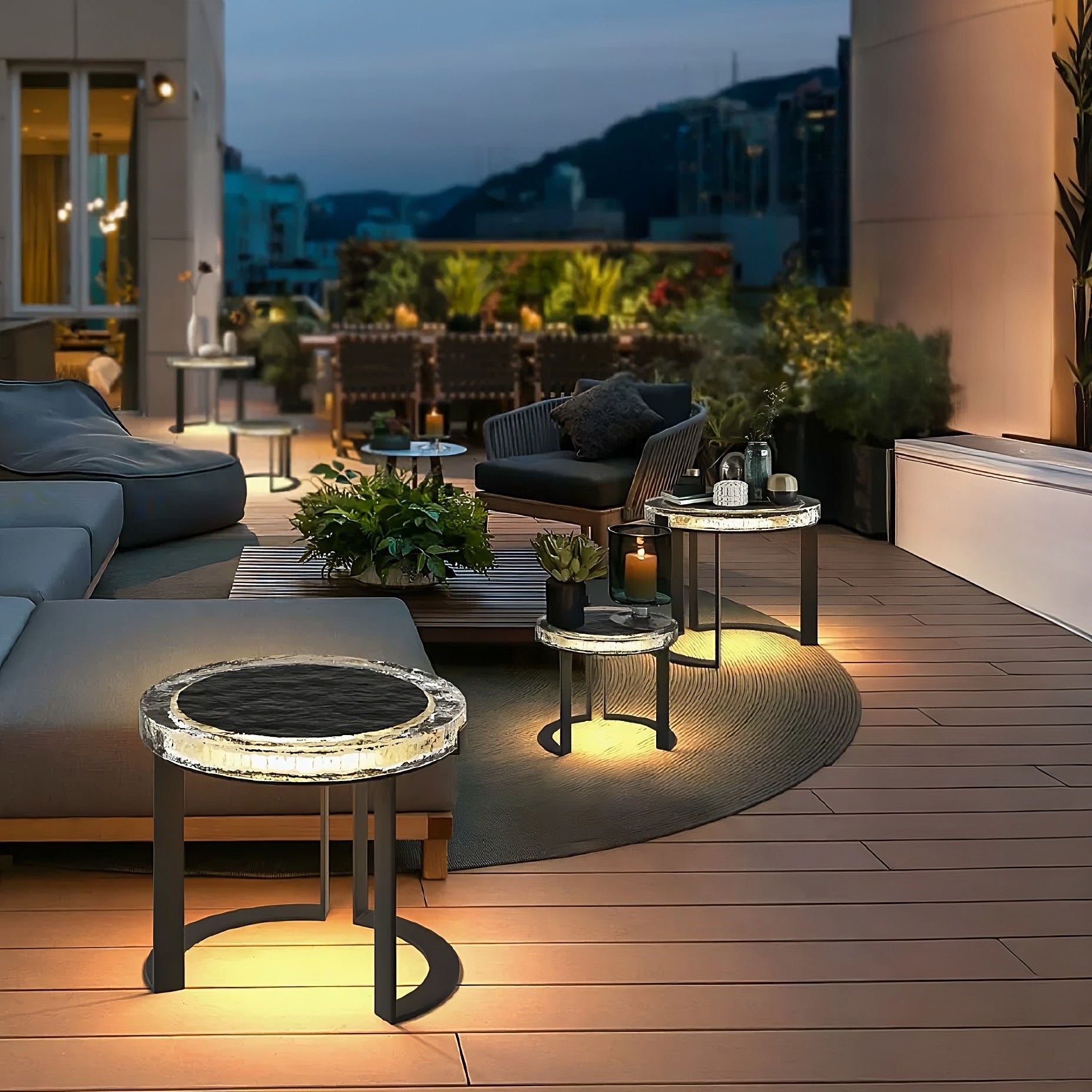 Outdoor Solar powered Garden Table, LED side table, Outdoor garden decorations, Waterproof Outdoor Lightings - Divine Heart L.A.