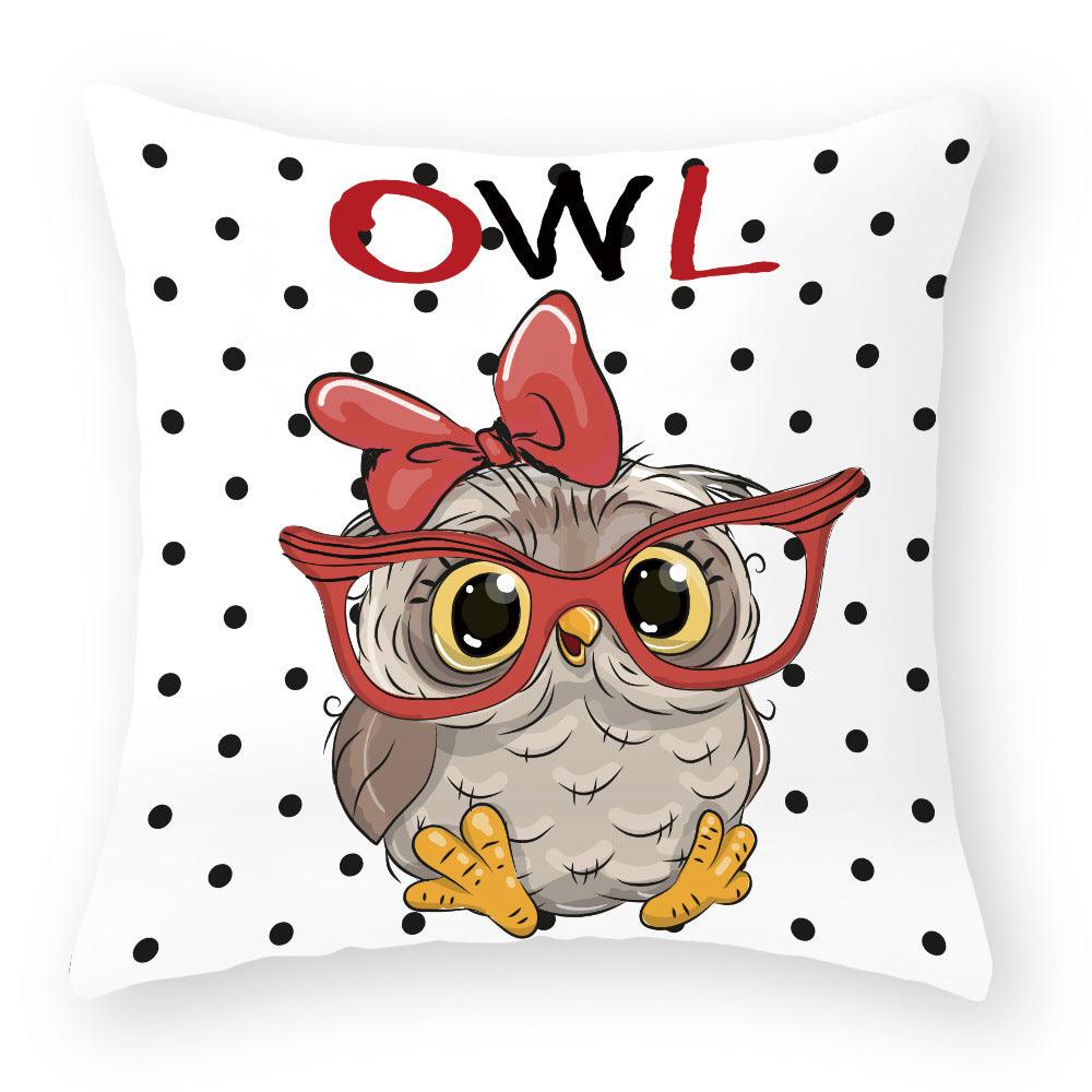 Owl Cutie Throw Pillow Cover - Divine Heart L.A.