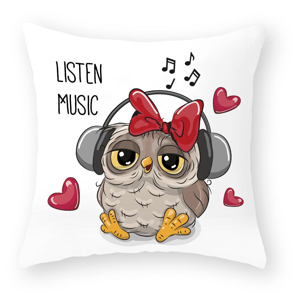 Owl Cutie Throw Pillow Cover - Divine Heart L.A.