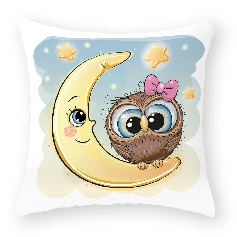 Owl Cutie Throw Pillow Cover - Divine Heart L.A.