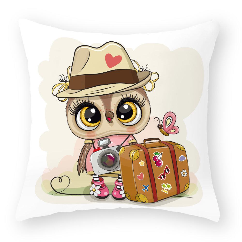 Owl Cutie Throw Pillow Cover - Divine Heart L.A.