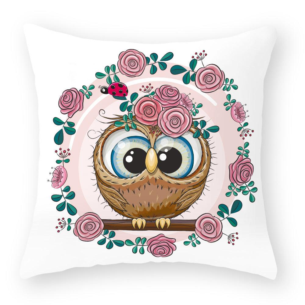 Owl Cutie Throw Pillow Cover - Divine Heart L.A.