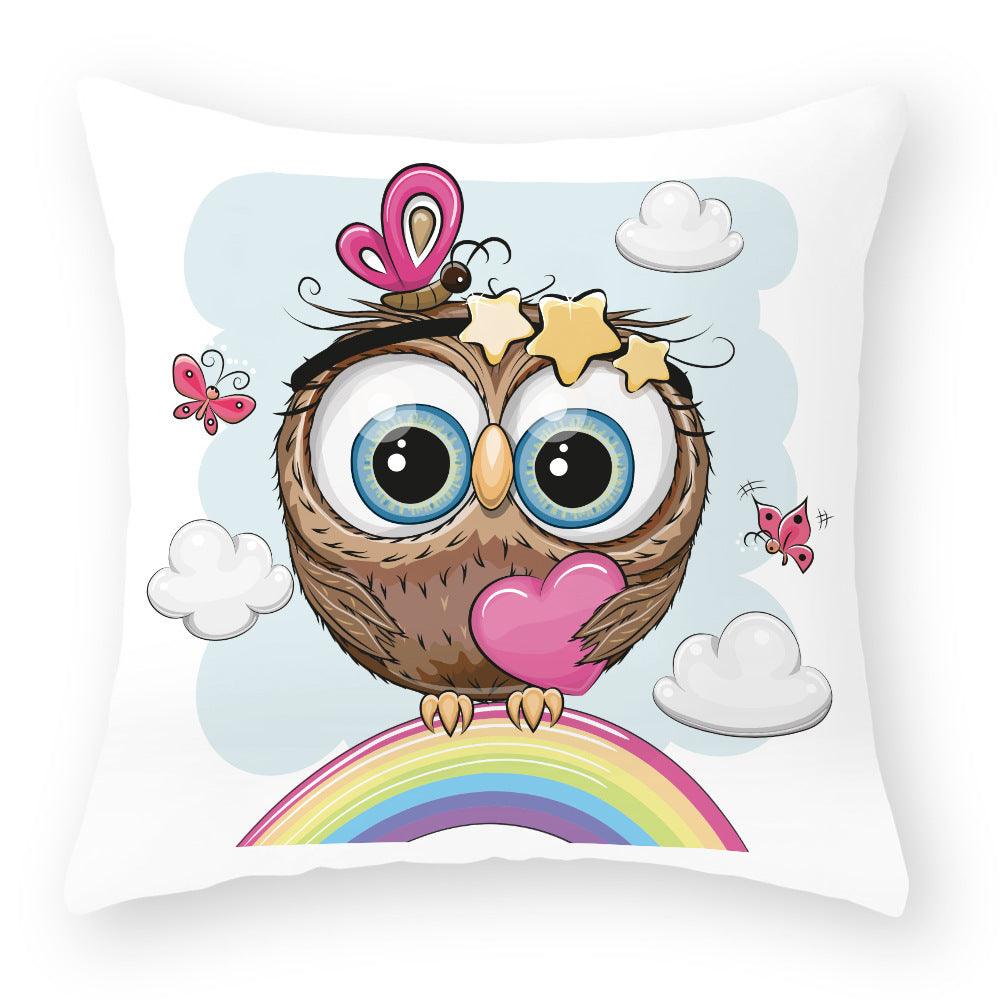 Owl Cutie Throw Pillow Cover - Divine Heart L.A.