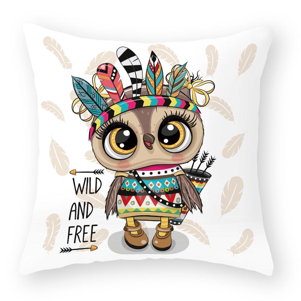 Owl Cutie Throw Pillow Cover - Divine Heart L.A.