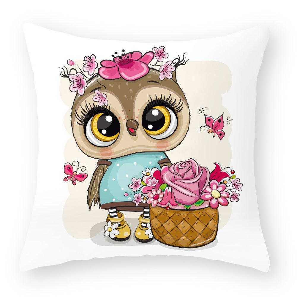 Owl Cutie Throw Pillow Cover - Divine Heart L.A.