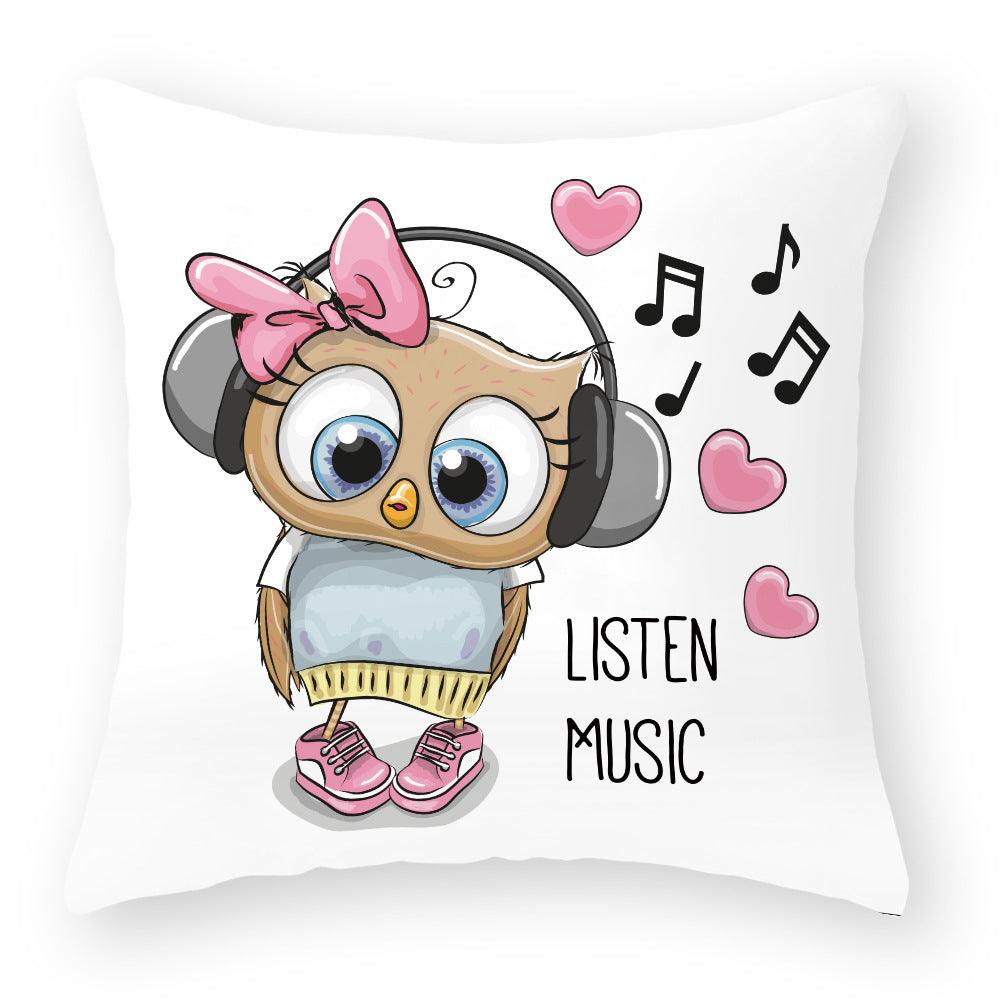 Owl Cutie Throw Pillow Cover - Divine Heart L.A.