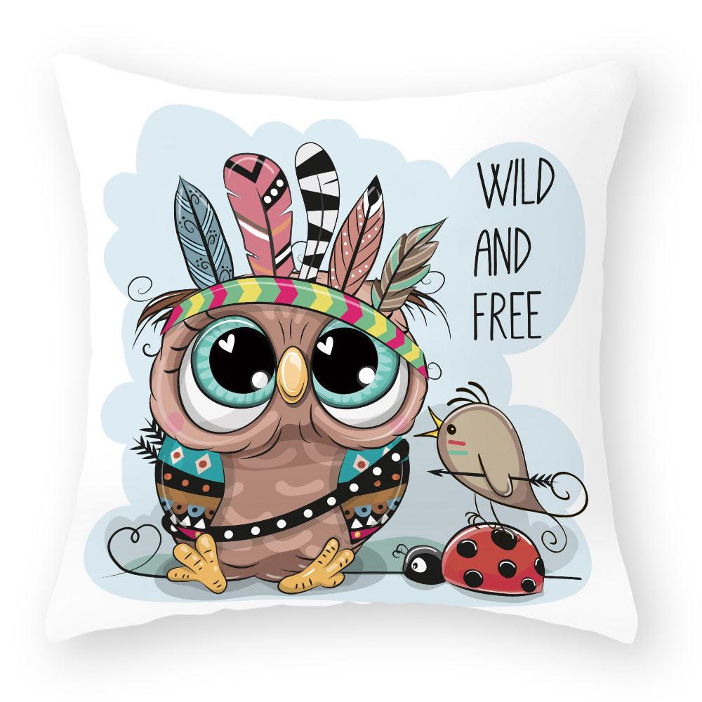 Owl Cutie Throw Pillow Cover - Divine Heart L.A.