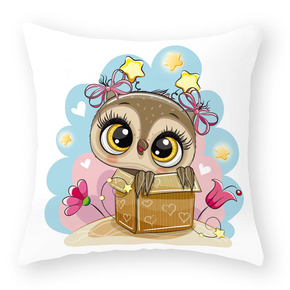 Owl Cutie Throw Pillow Cover - Divine Heart L.A.