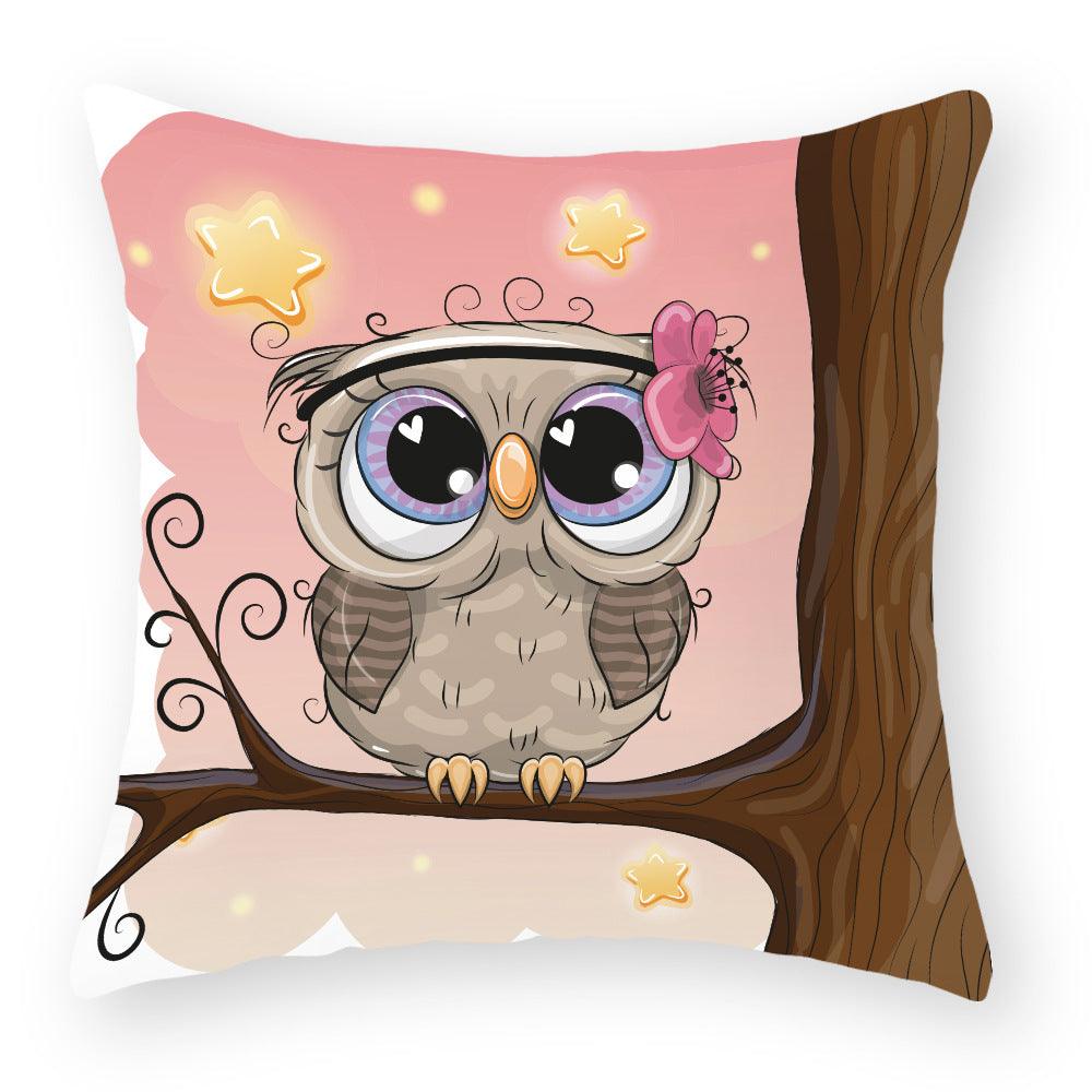 Owl Cutie Throw Pillow Cover - Divine Heart L.A.