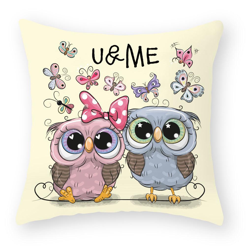 Owl Cutie Throw Pillow Cover - Divine Heart L.A.