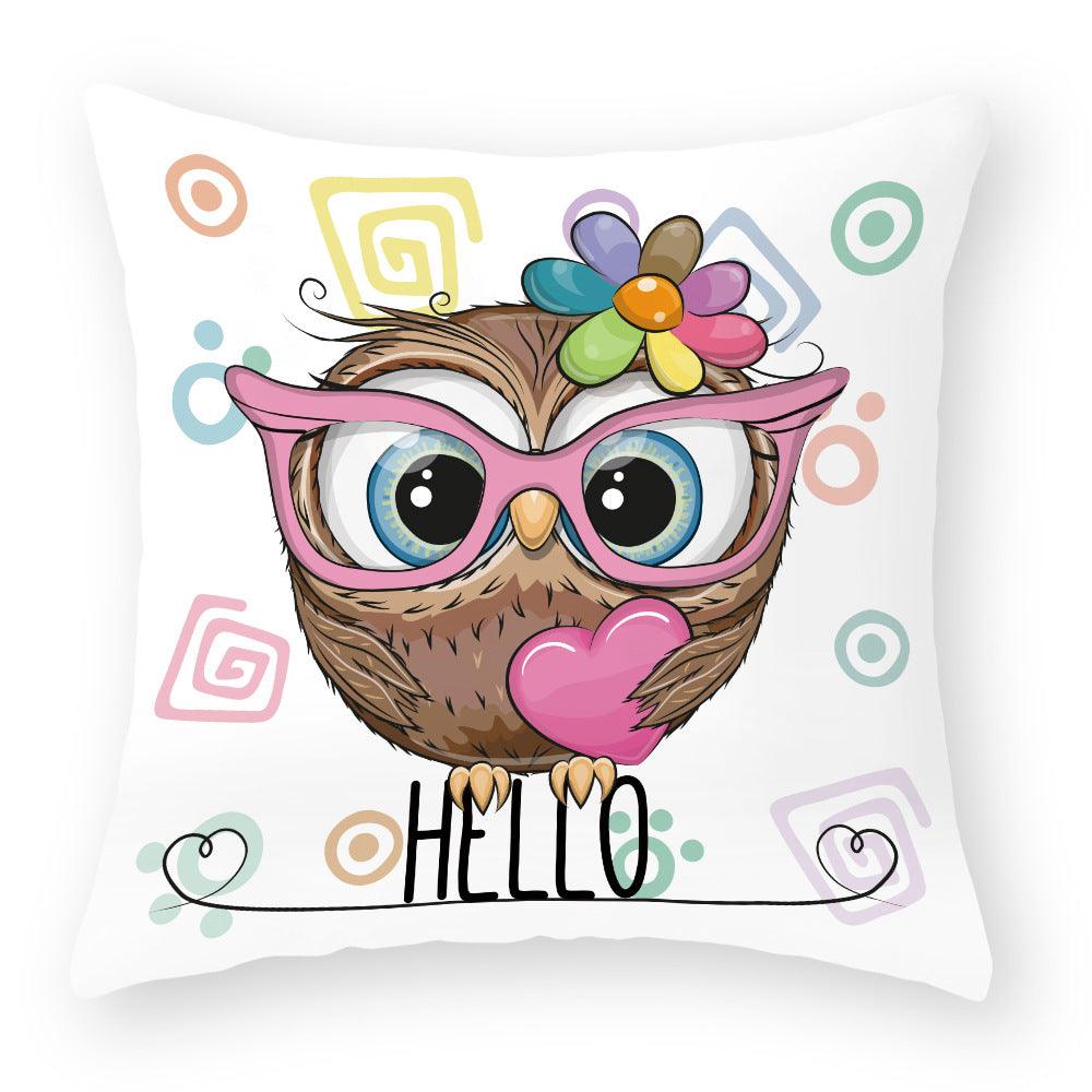 Owl Cutie Throw Pillow Cover - Divine Heart L.A.